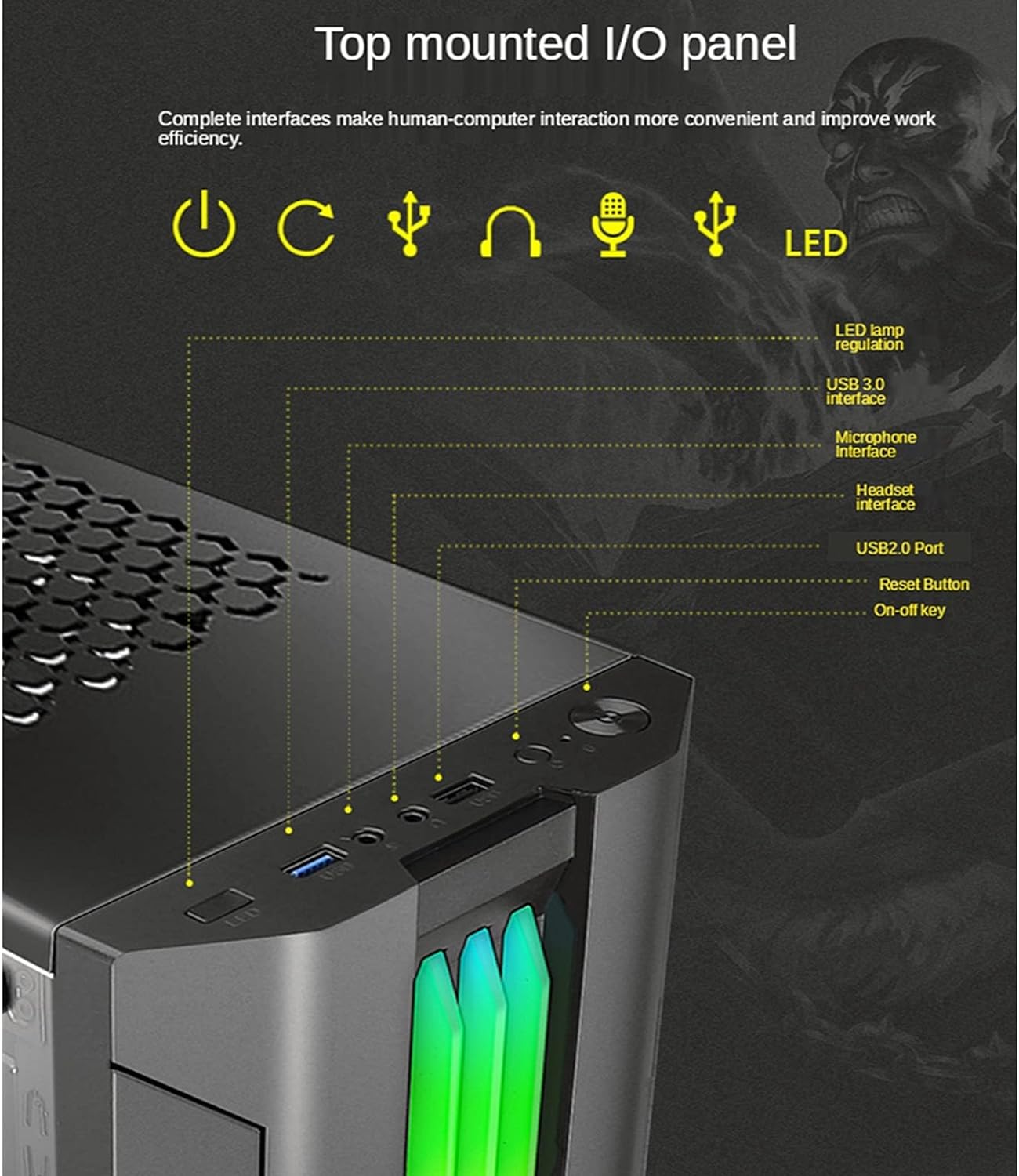 EVESKY ATX/M-ATX/ITX Gaming PC Desktop Computer Case White with Side Tempered Glass Panels with 5 Fan Support EVESKY ATX/M-ATX/ITX Gaming PC Desktop Computer Case White with Side Tempered Glass Panels with 5 Fan Support